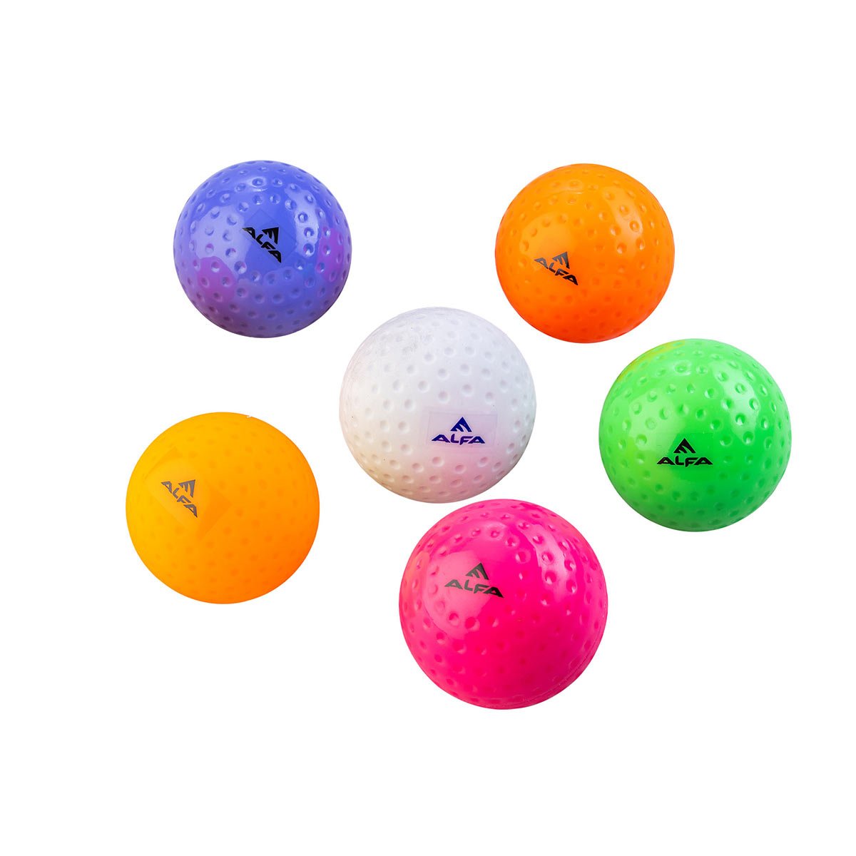 Alfa Hockey Turf Ball Dimple Hollow Pack of 6 Field Hockey Balls